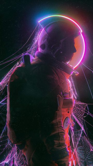 Astronaut in Web iPhone Wallpaper