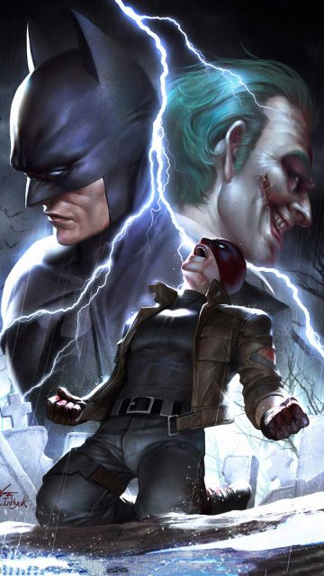 Batman Joker Red Hood iPhone Wallpaper