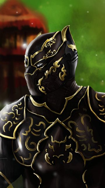 Black Panther Wakanda King Artwork iPhone Wallpaper