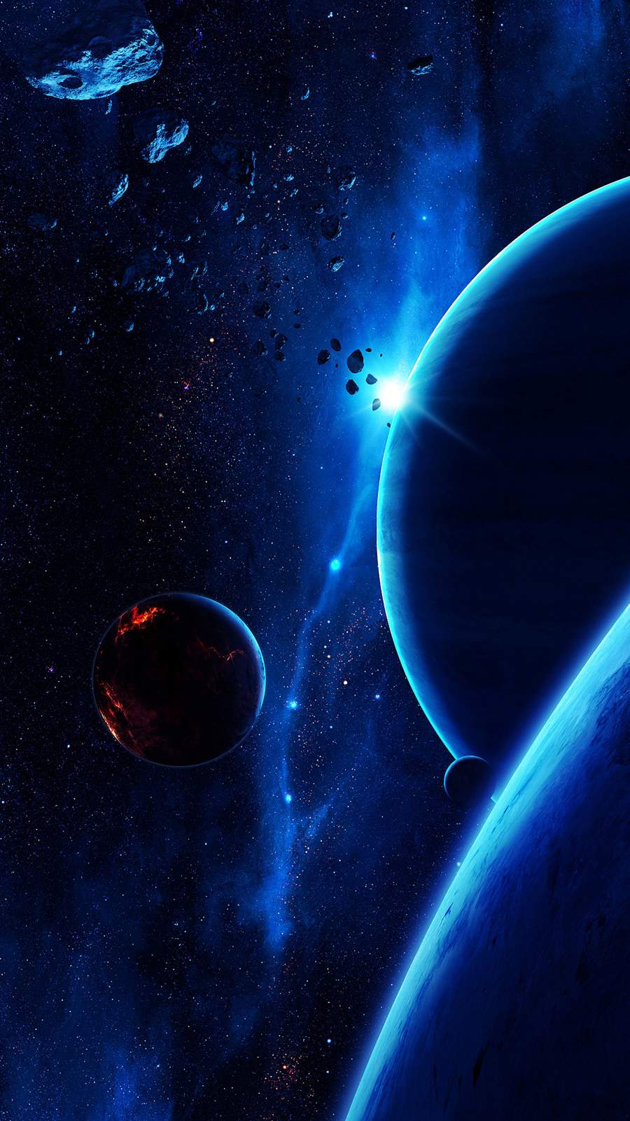Blue Planets iPhone Wallpaper