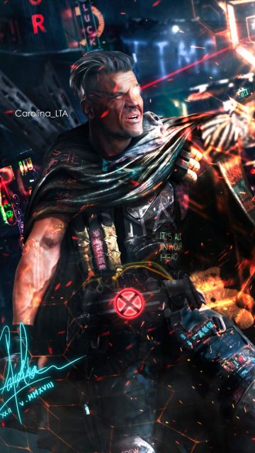 Cable Deadpool Art iPhone Wallpaper