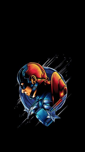 Captain America Simple Artwork iPhone Wallpaper