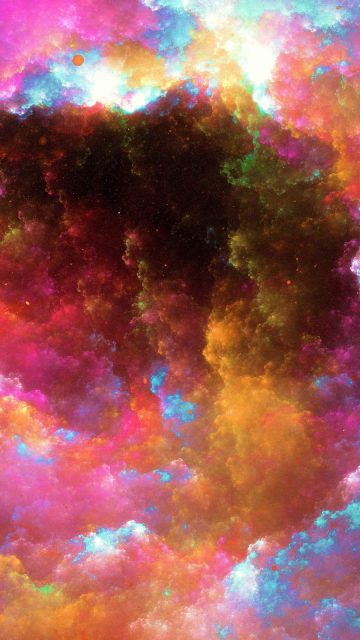 Colorful Nebula Digital Art iPhone Wallpaper