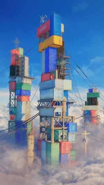 Container Buildings iPhone Wallpaper