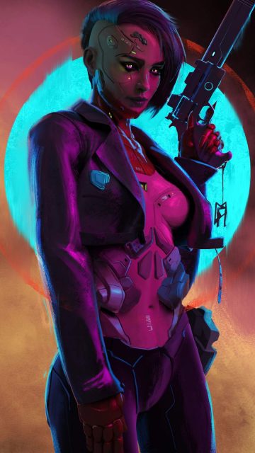 Cyborg Girl iPhone Wallpaper