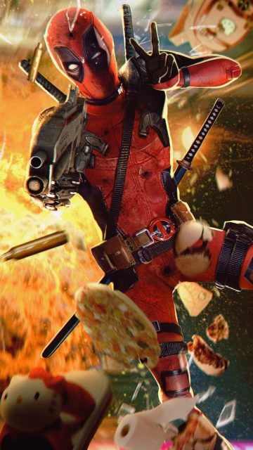 Deadpool Action iPhone Wallpaper