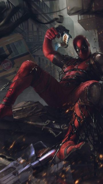 Deadpool vs Venom iPhone Wallpaper