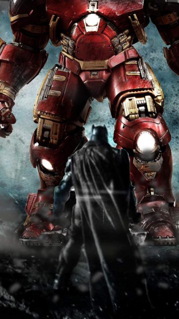 Hulkbuster vs Batman iPhone Wallpaper