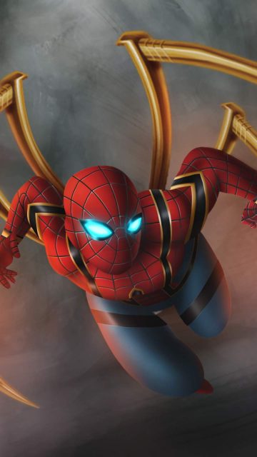 Iron Spiderman Artwork iPhone Wallpaper