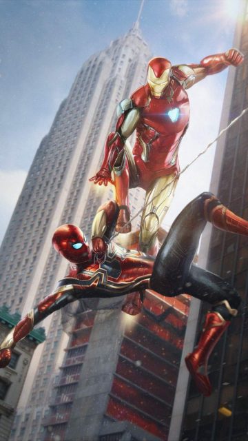 Ironman vs Spider Man iPhone Wallpaper