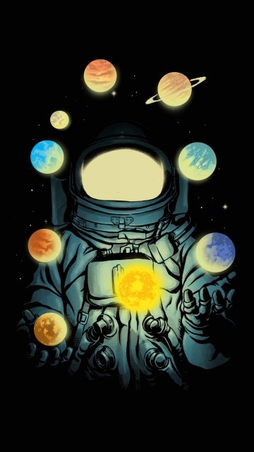 Juggling Astronaut iPhone Wallpaper