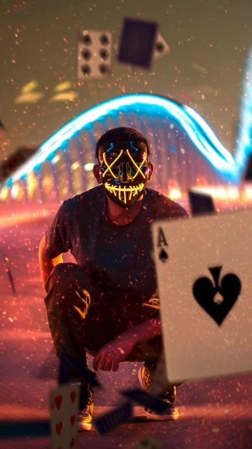 Magic Cards and Mask Guy iPhone Wallpaper