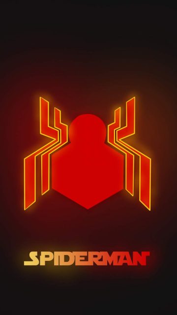 Neon Spiderman Logo iPhone Wallpaper