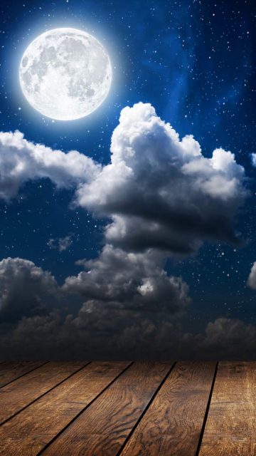 Night Clouds and Moon iPhone Wallpaper