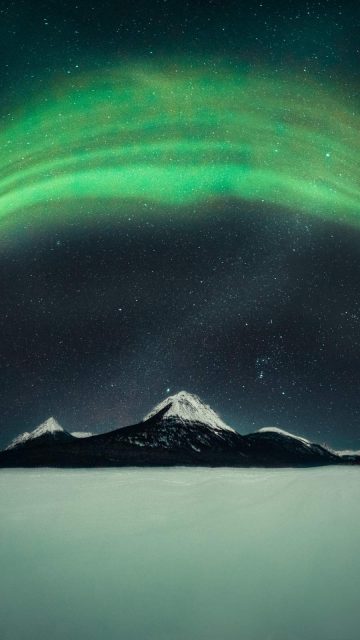 Northern Lights Over Mountain iPhone Wallpaper