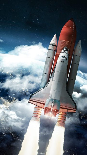 Rocket Heading Towards Space iPhone Wallpaper