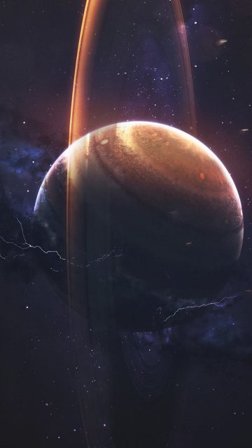 Saturn Scifi Planet Space iPhone Wallpaper