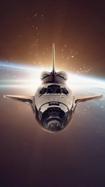 Space Shuttle Over Earth iPhone Wallpaper