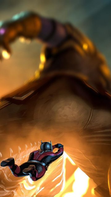 Thanos vs Ant Man iPhone Wallpaper