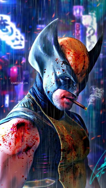 Wolverine Cyberpunk iPhone Wallpaper