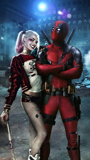 Deadpool and Harley Quinn iPhone Wallpaper