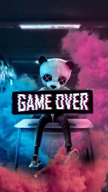 Game Over Panda iPhone Wallpaper