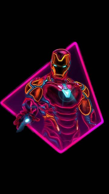 Iron Man Neon iPhone Wallpaper