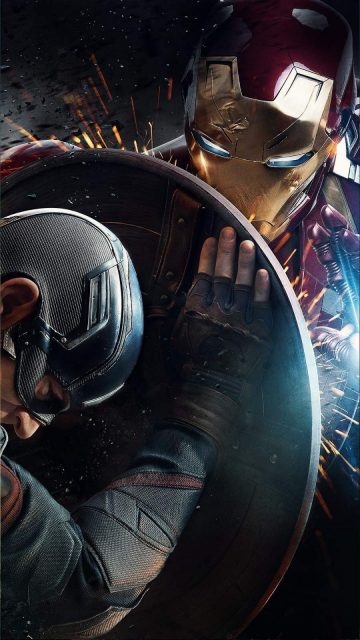 Iron Man vs Captain America Civil War iPhone Wallpaper