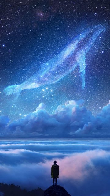 Mystical Whale iPhone Wallpaper