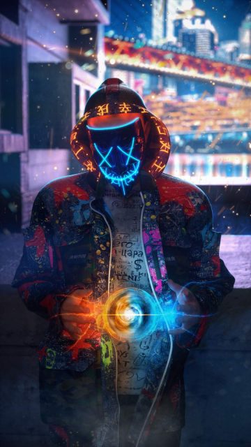 Neon Guy iPhone Wallpaper