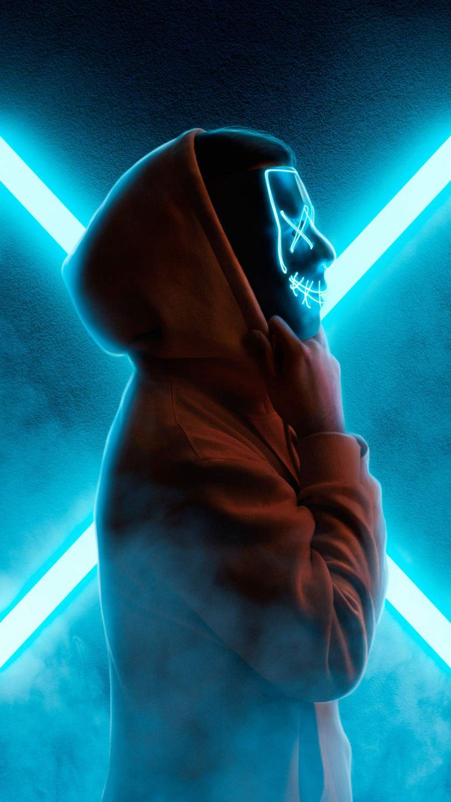 Neon Mask Hoodie iPhone Wallpaper