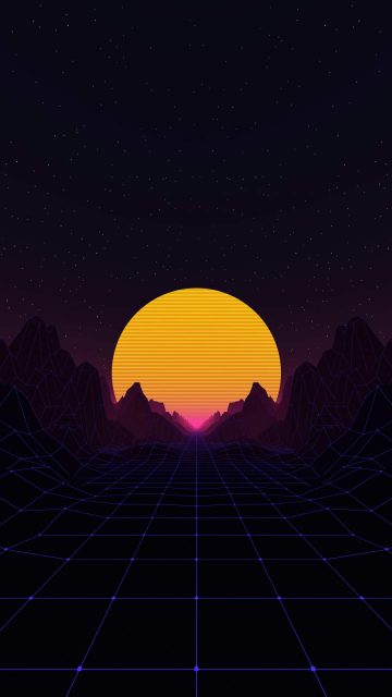 Neon Sun iPhone Wallpaper