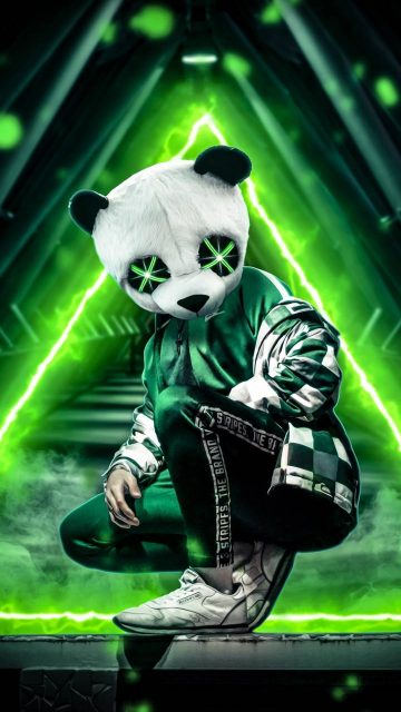 Panda Neon iPhone Wallpaper