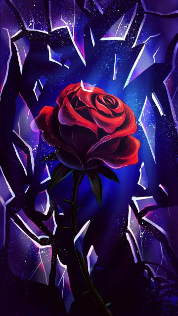 Red Rose Artwork iPhone Wallpaper