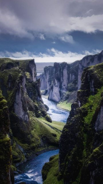 River Between Mountains iPhone Wallpaper