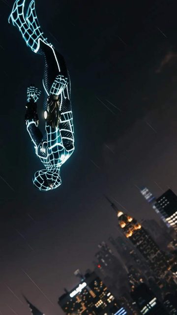Spider Man Neon iPhone Wallpaper
