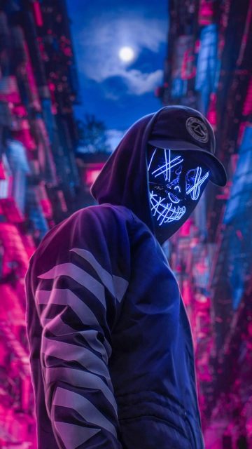 Stitched Lighted Mask iPhone Wallpaper