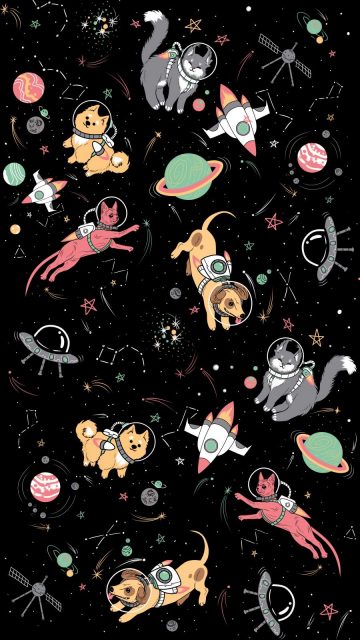 Animals in the Space iPhone Wallpaper