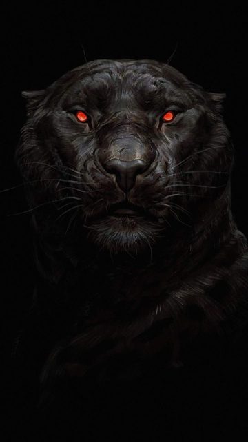 Black Panther Glowing Eye iPhone Wallpaper
