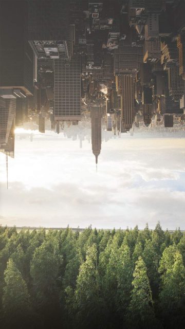 City vs Nature iPhone Wallpaper