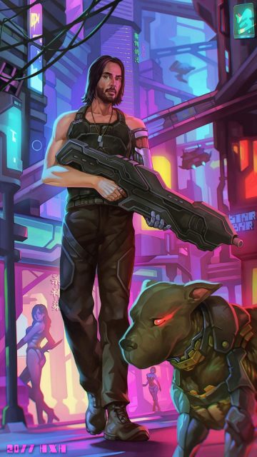 Cyberpunk 2077 Keanu Reeves iPhone Wallpaper