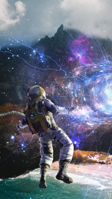 Deep Space Astronaut iPhone Wallpaper