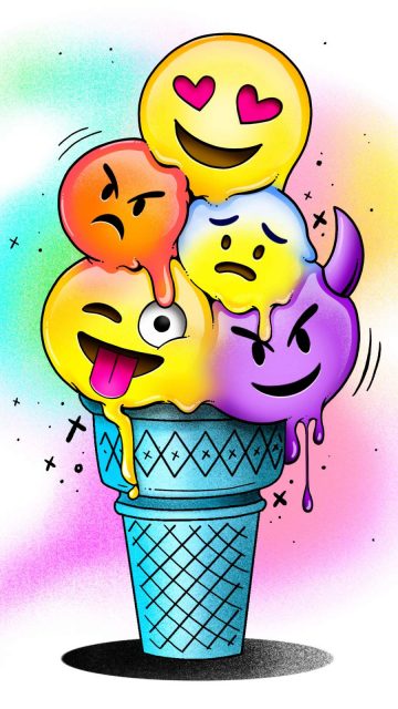 Emoji Cone iPhone Wallpaper