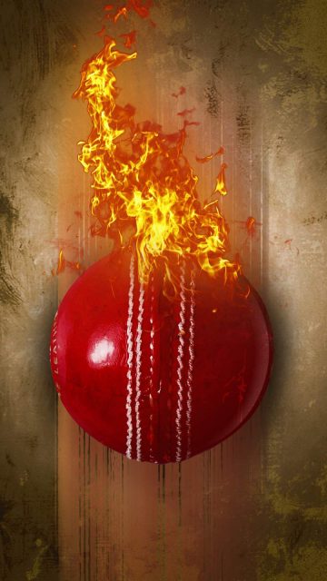 Flaming Cricket Ball iPhone Wallpaper
