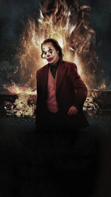 Joker Fire iPhone Wallpaper