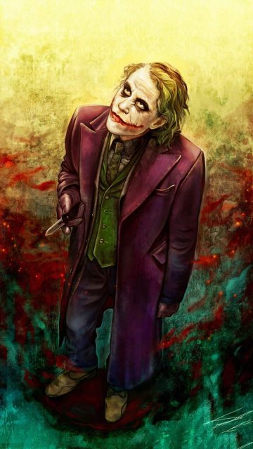 Joker Heath Ledger Art iPhone Wallpaper