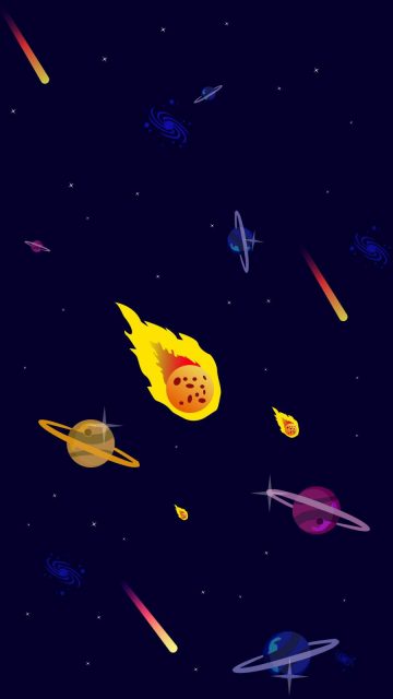 Minimal Space Asteroid iPhone Wallpaper