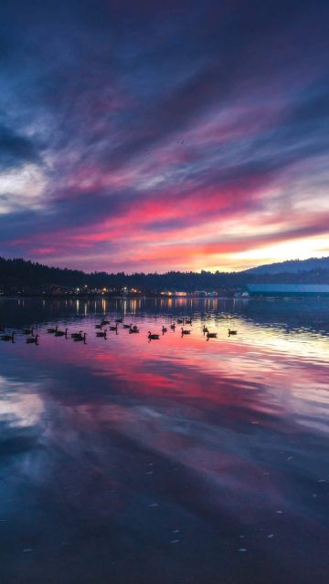 Reflection Lake Sunset iPhone Wallpaper