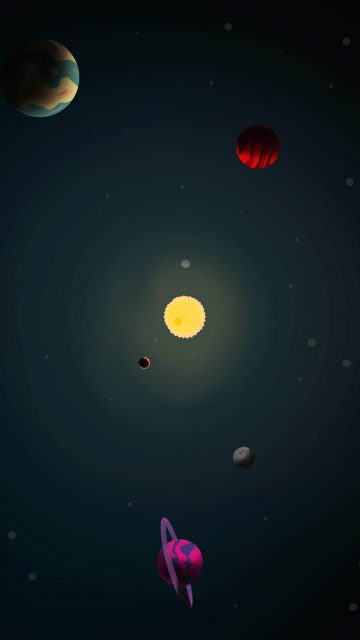 Solar System Art iPhone Wallpaper