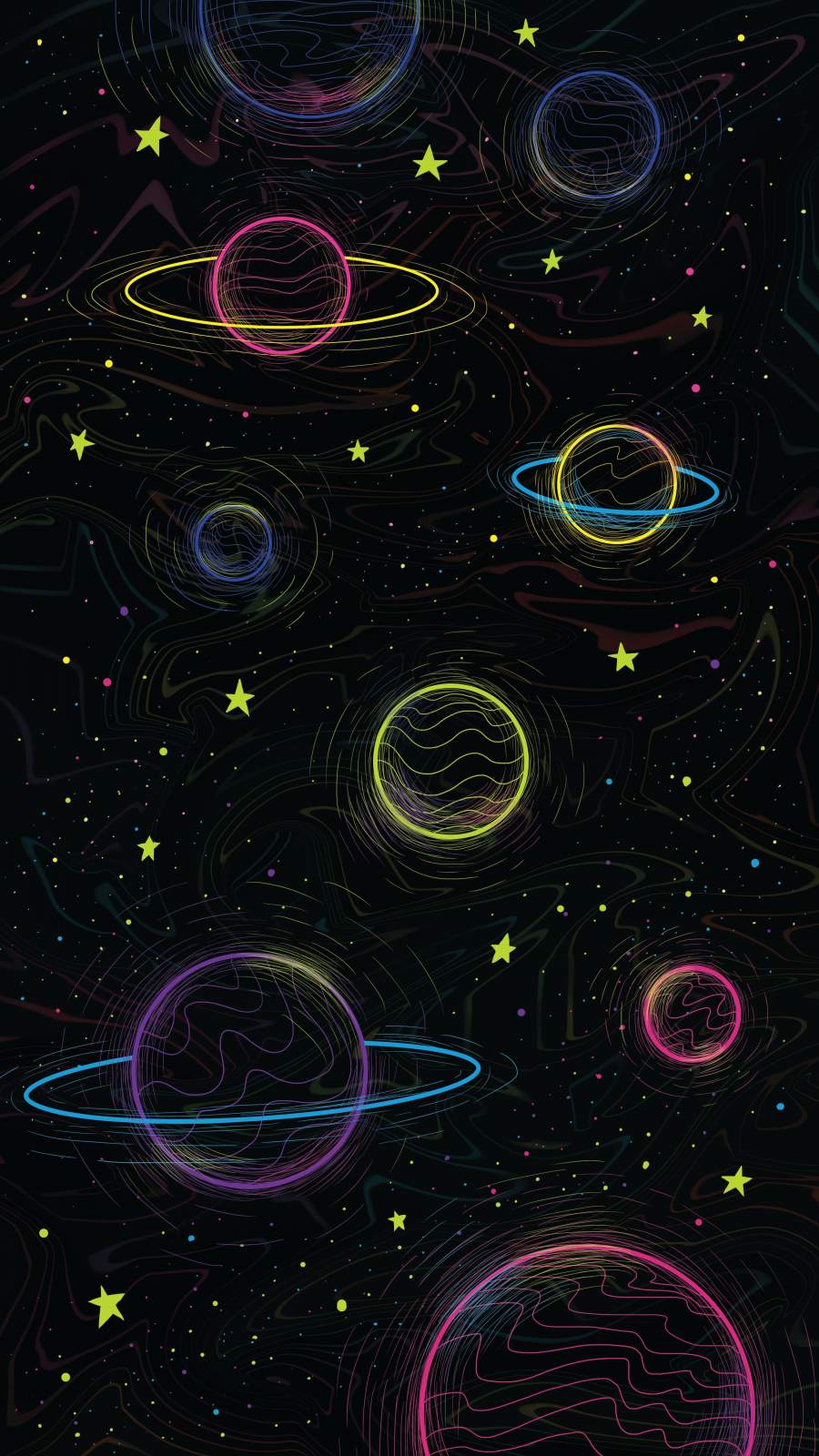 Space Planets Art iPhone Wallpaper